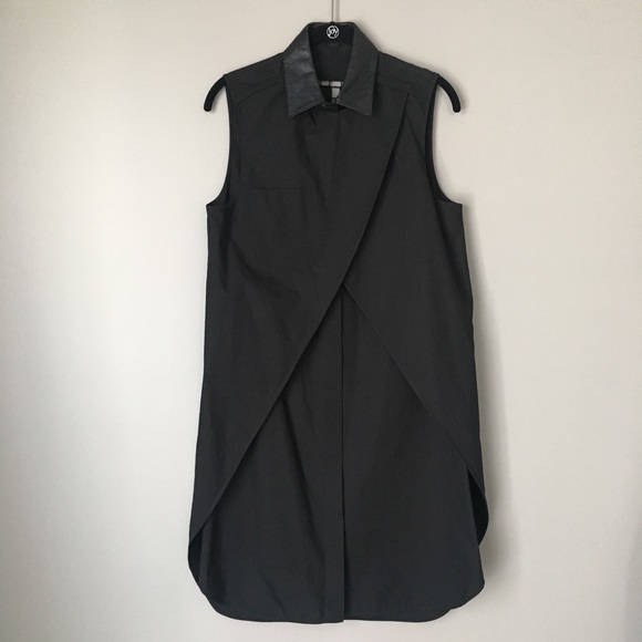 Alexander Wang Dresses & Skirts - Alexander Wang Black Cotton & Leather Cocoon Dress